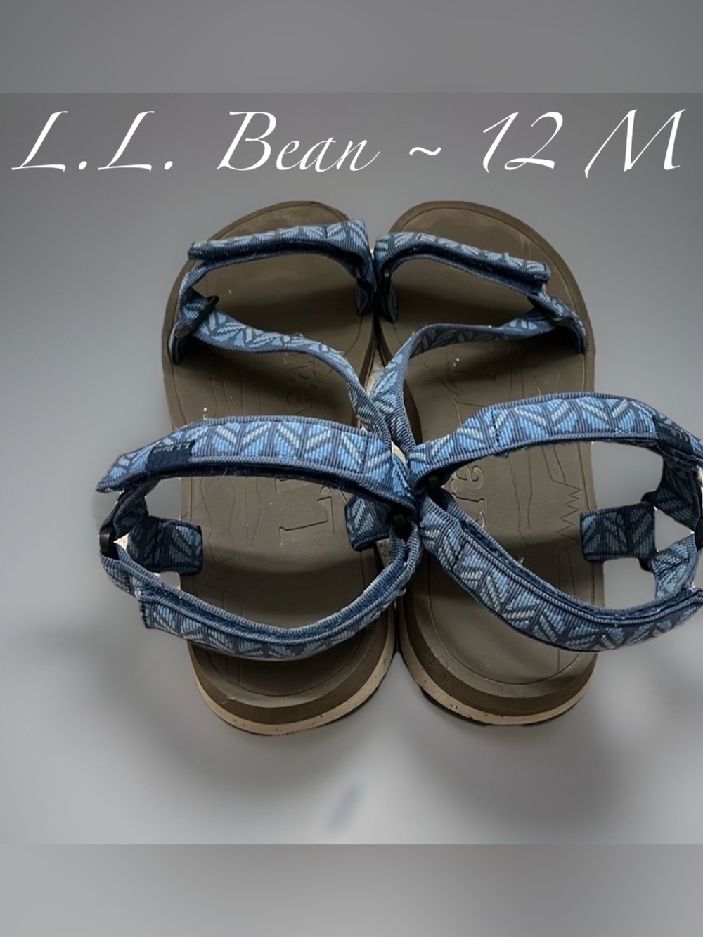 L.L. Bean Blue Patterned Men's Sandals Size 12